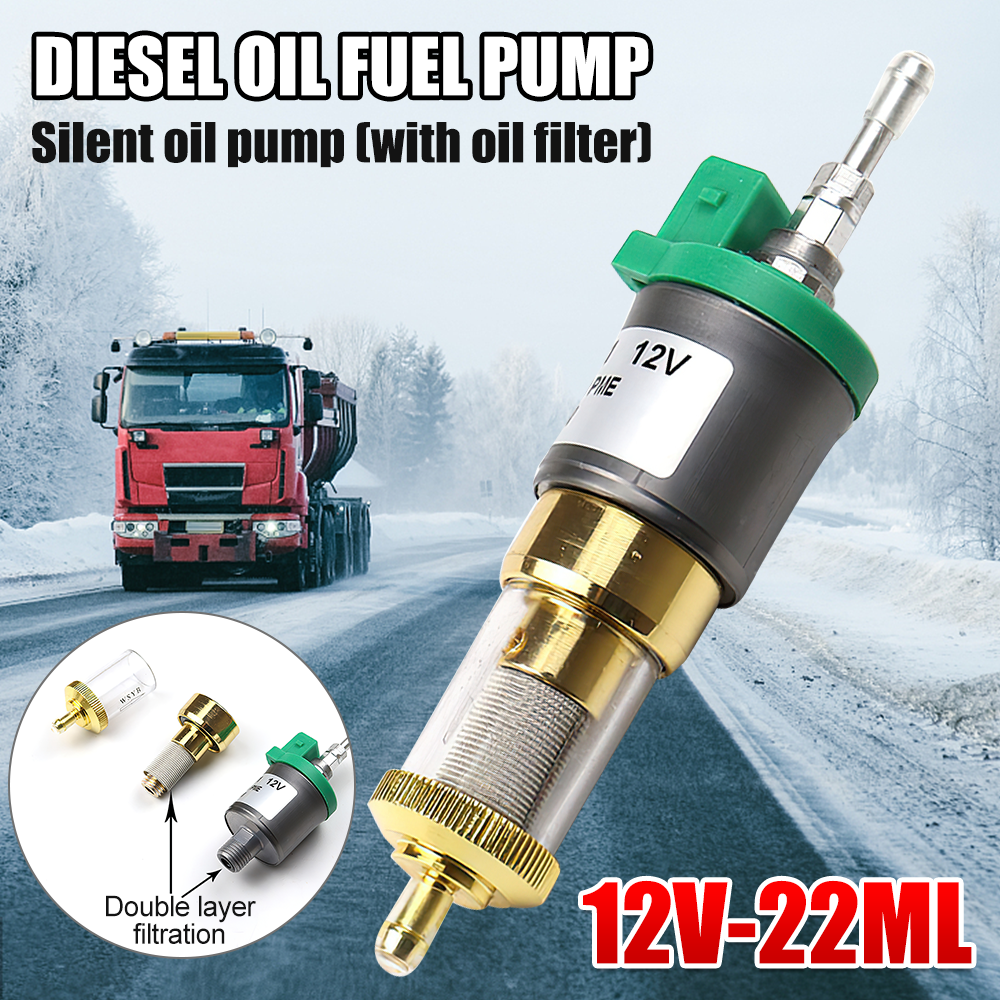 Universal Ultra Quiet 12V 1-5KW Air Diesel Parking Heater Fuel Pump with Filter