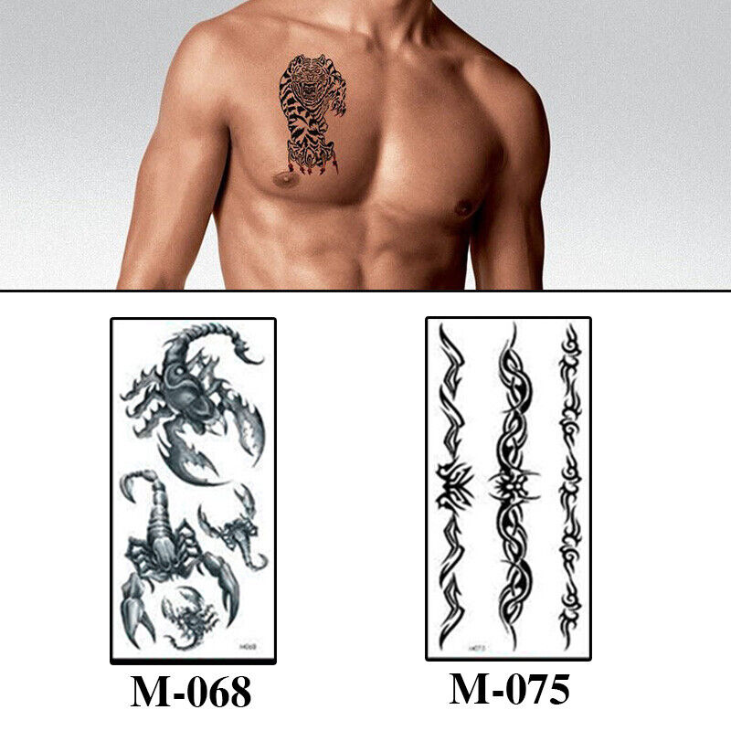 2Pcs Temporary Tattoo Sticker Cool Waterproof Leg Clavicle Fake Tattoos Body Art