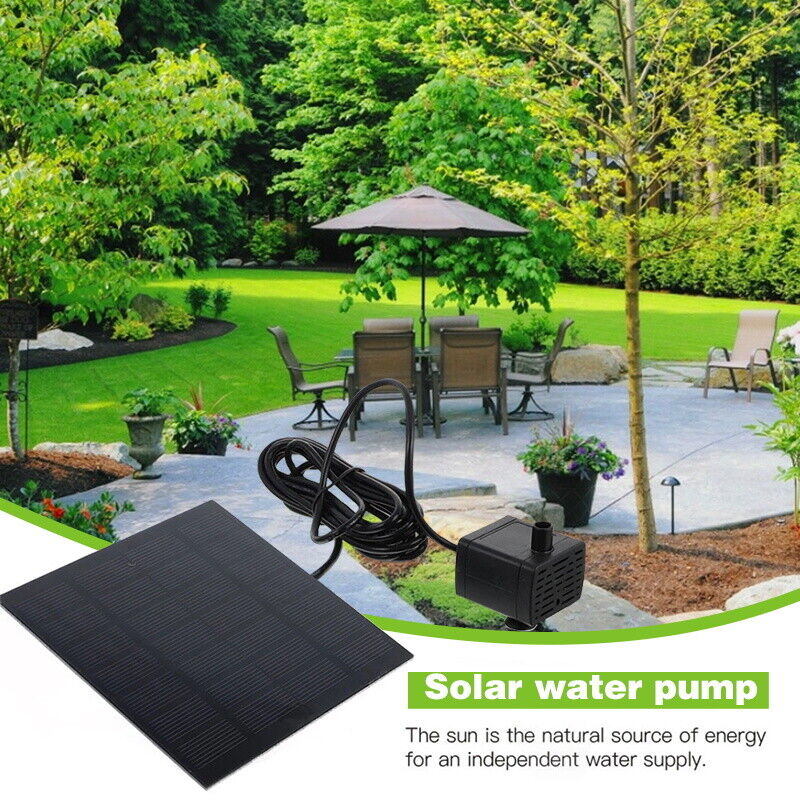 Solar Pond Pump Power Fountain Submersible Water Garden Pool Feature Kit Panel