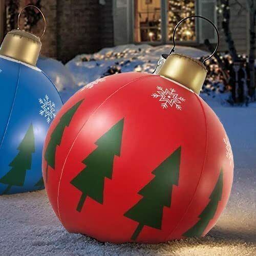 60cm Christmas Inflatables Balls Decorations Outdoor Yard Xmas Decor Balloons