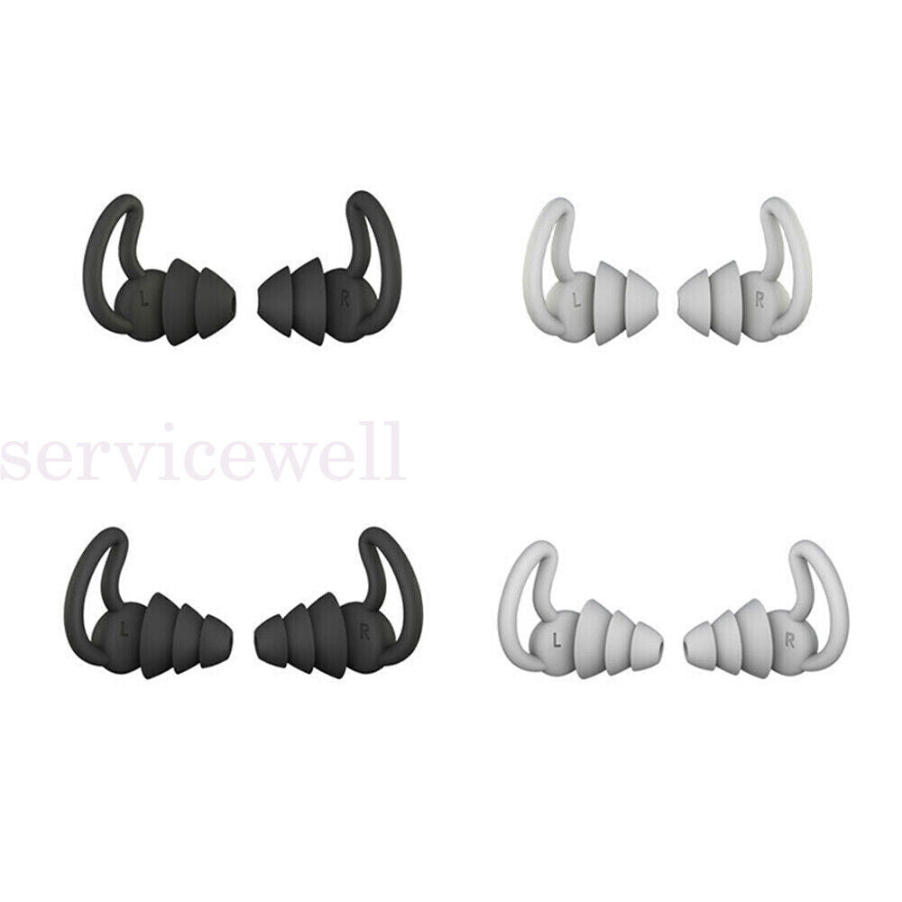 Soft Silicone 2 Layers Rhino Horn Ear Plugs Reusable Sleep Snore Noise Canceling