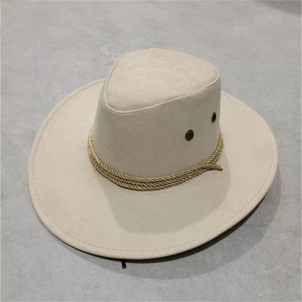 Unisex Men Women Cowboy Country Caps Jazz Farmer Suede Western Headwear Cap Hat