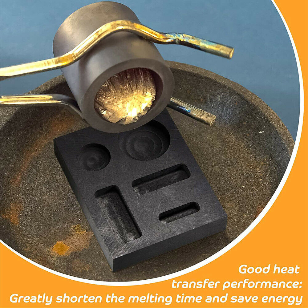 Mini Graphite Ingot Mold Mould Crucible Gold Silver Copper Metal Melting Casting