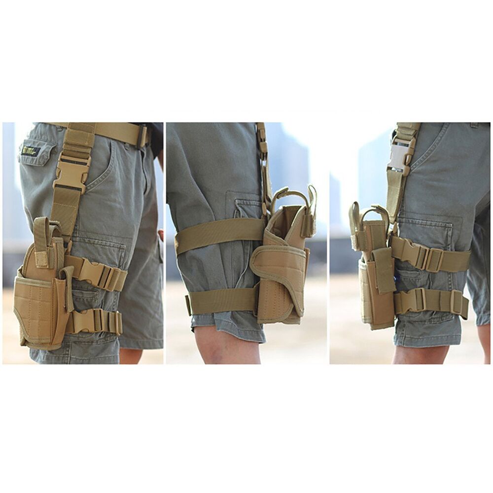 Military Sports Hunt Pistol Pouch Leg Tactical Thigh Holster Puttee Gun