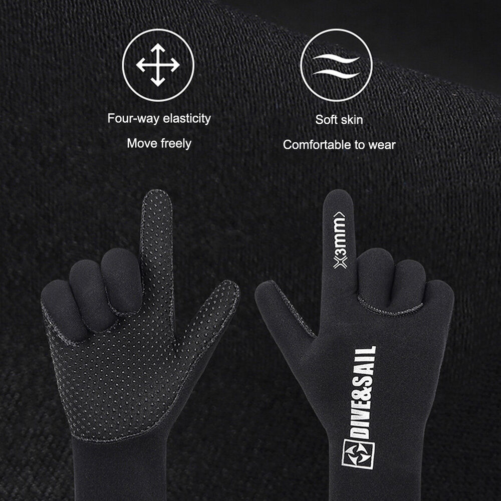 3mm Neoprene Gloves UV Protection Surfing Gloves for Diving Snorkeling Surfing