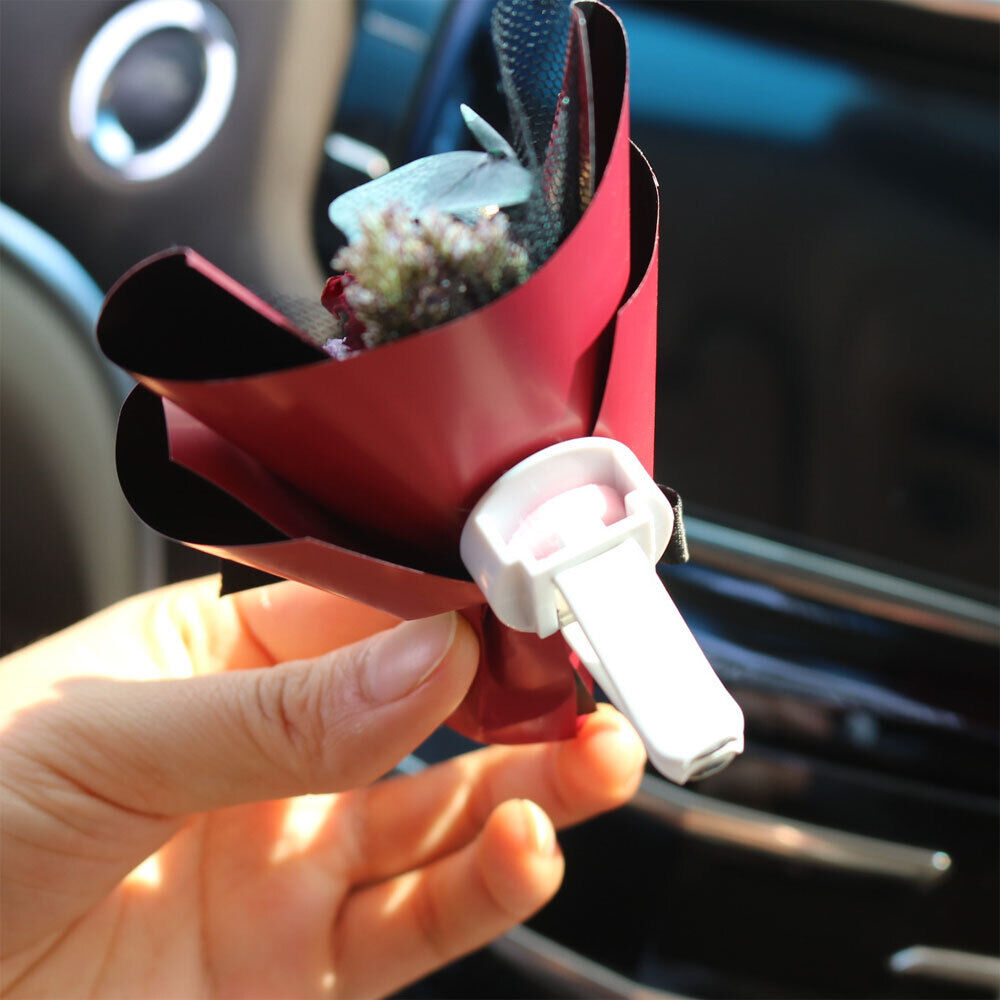 Mini Flowers Bouquet Car Air Freshener Vent Clip Creative Fragrance Clip