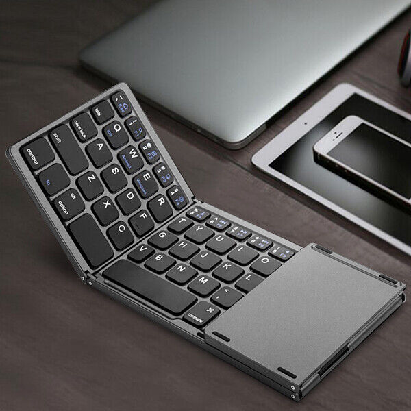 Mini Wireless Bluetooth Keyboard With Touchpad For iPad Samsung Tablet Foldable