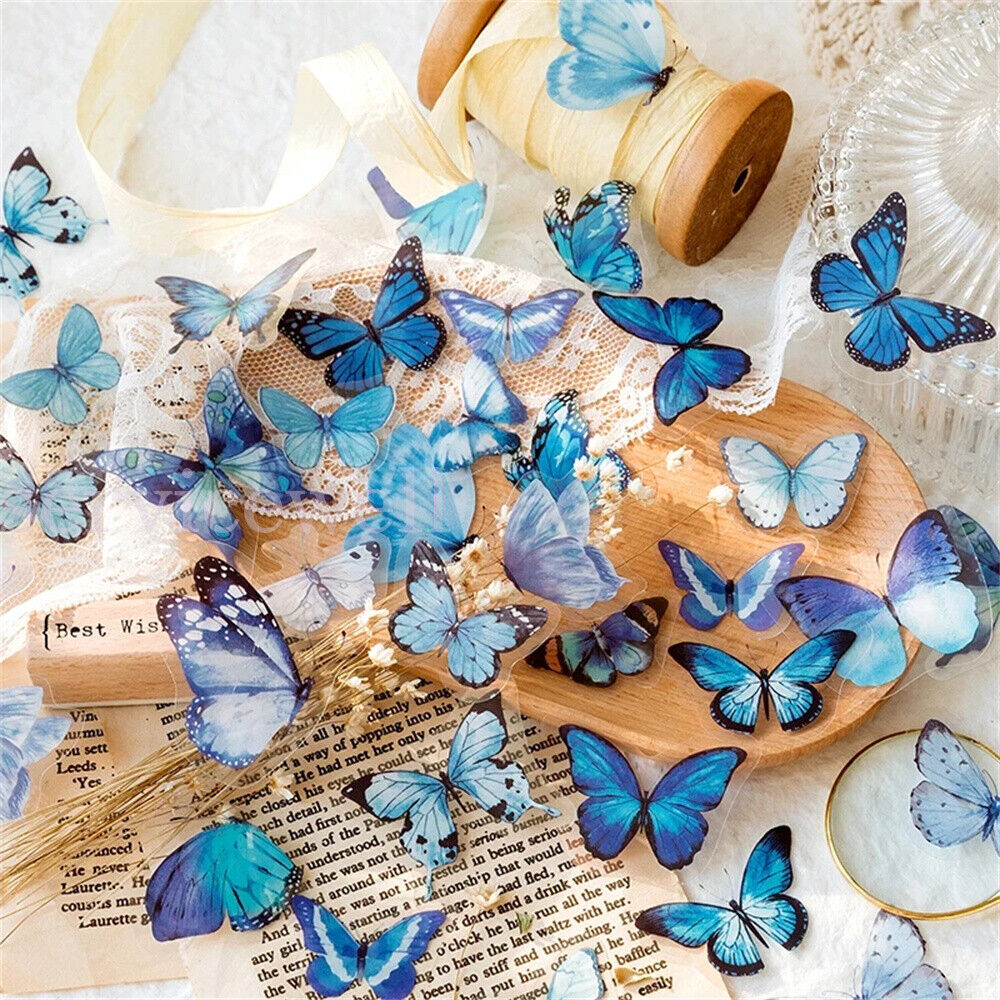 40Pcs 20 Style Butterfly Sticker With Adhesive Planner Album Journal Stationery