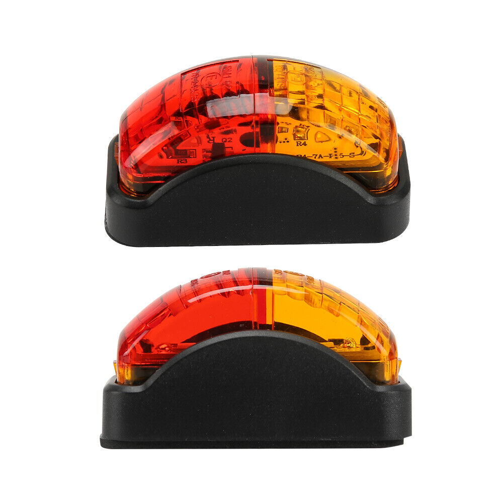 4pcs Led Clearance Trailer Lights Multi Volt Side Marker Lamp Amber Red Truck Caravan