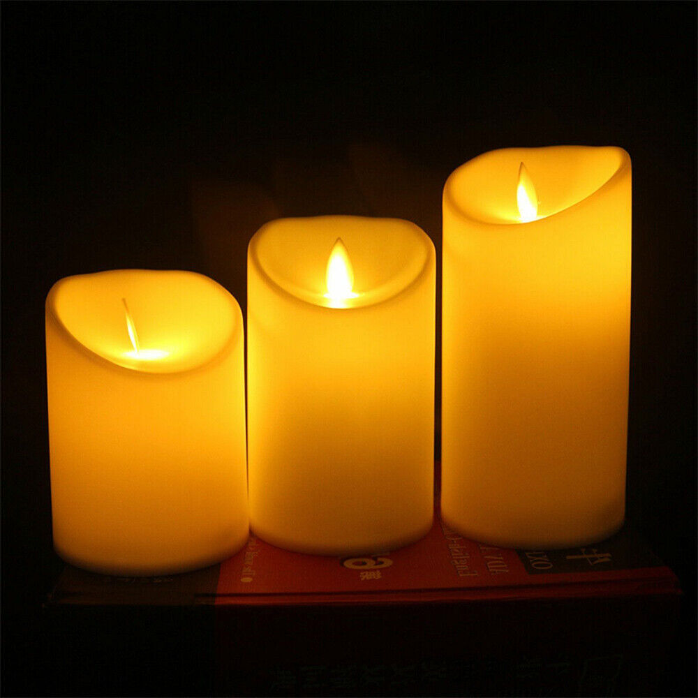 3x LED Battery Operated Tea Light Candles Wedding Party Realistic Candless Decor