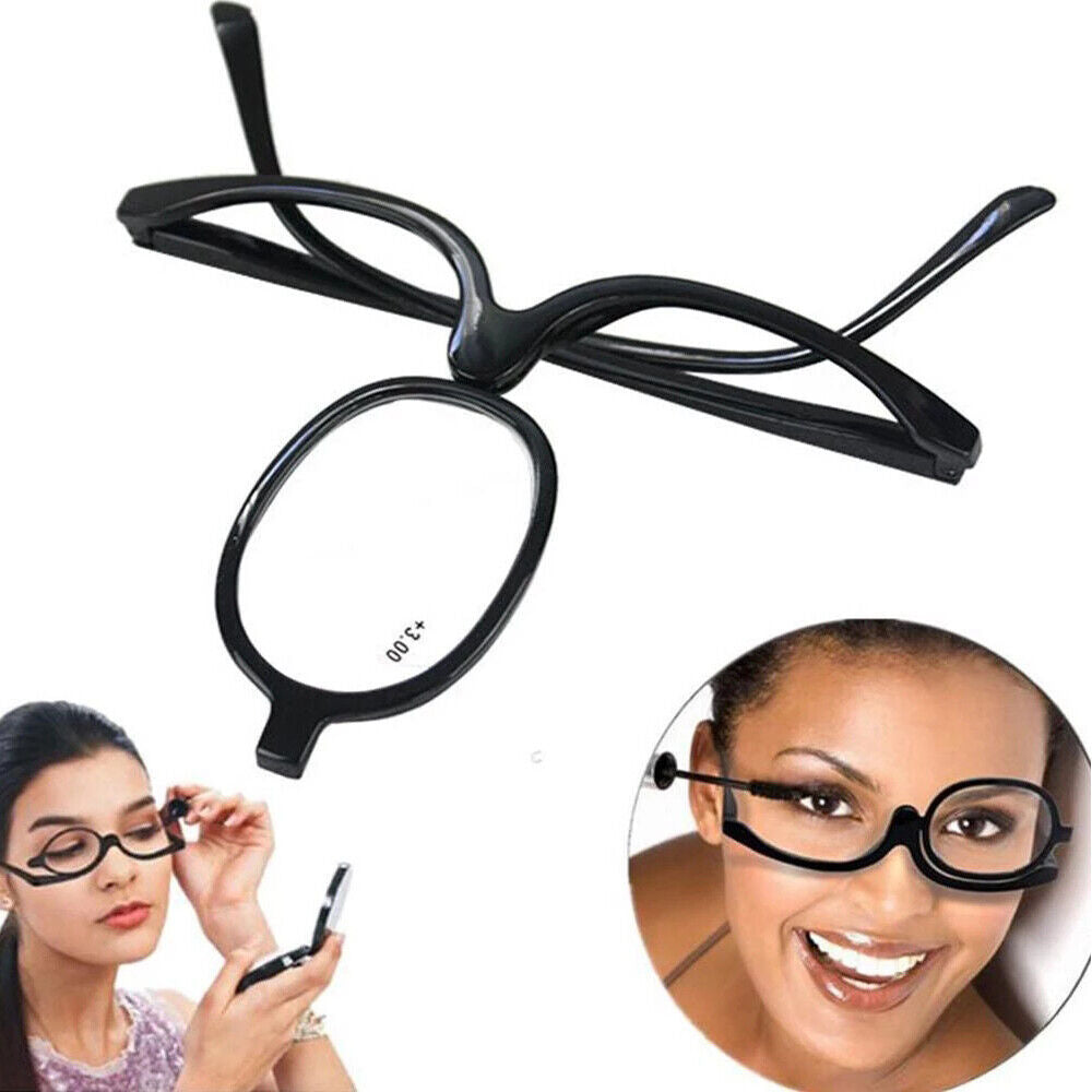 Women Eyeglasses Make-up Magnifying Glasses Foldable Reading Flip Down Glasses