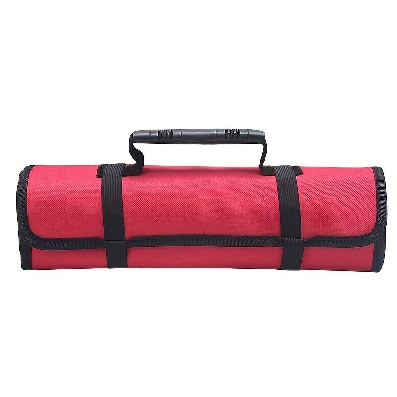 Large Pocket Tool Storage Bag Fold Spanner Case Canvas Wrench Roll Multifunction