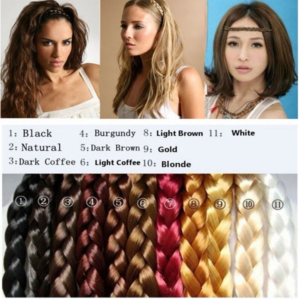 Hair Band Plaited Headband Synthetic Wig Braided Elastic Band Hair Extension