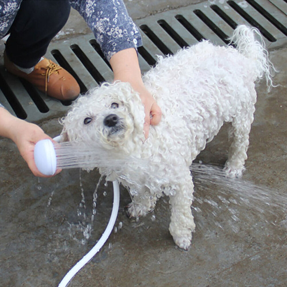 Pet Shower Spray Hose Single Tap Sink Bath Washing Holder Dog Head Attachment