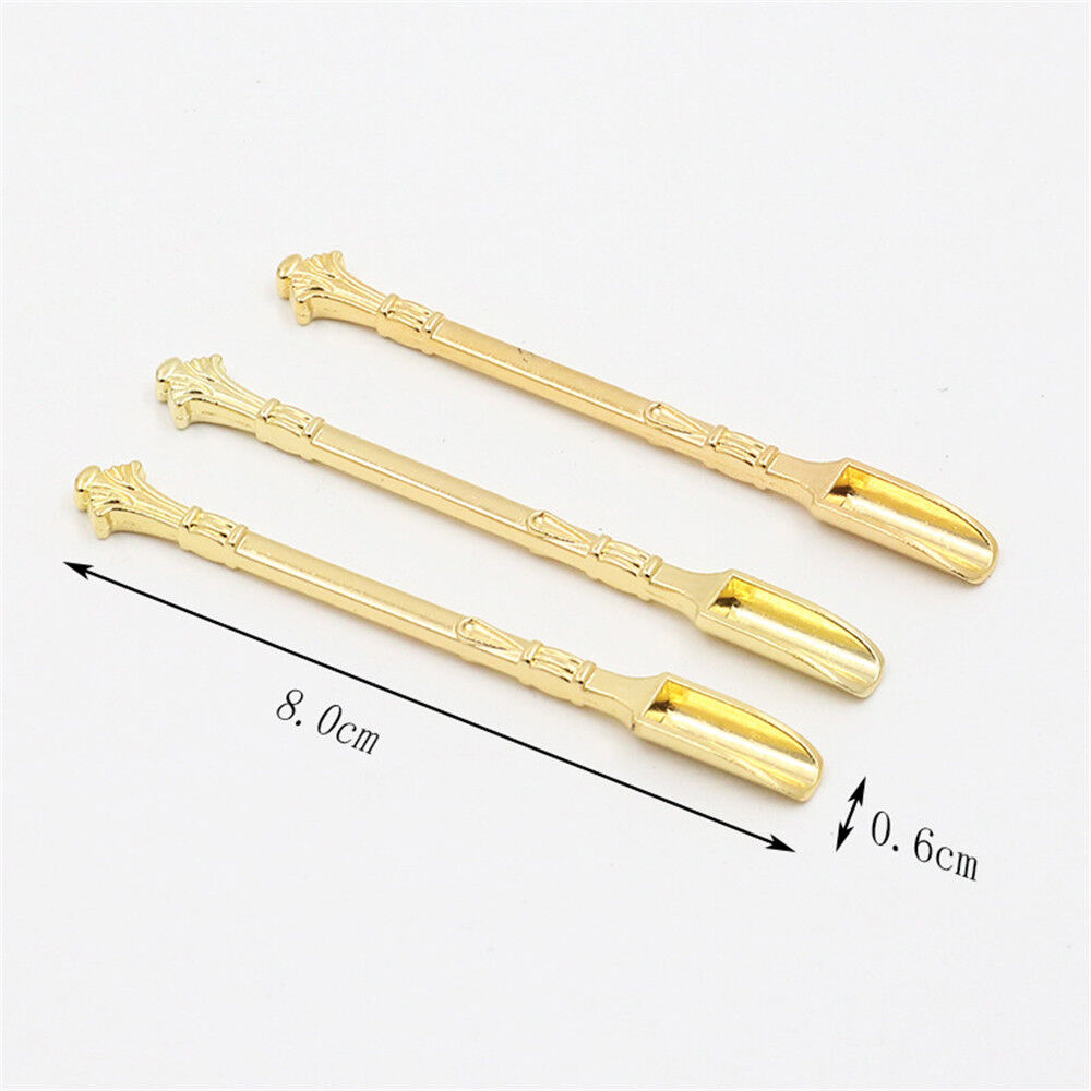 2Pcs Aluminum Gold Snorter Snuff Spoon Shovel Medicine Spoon