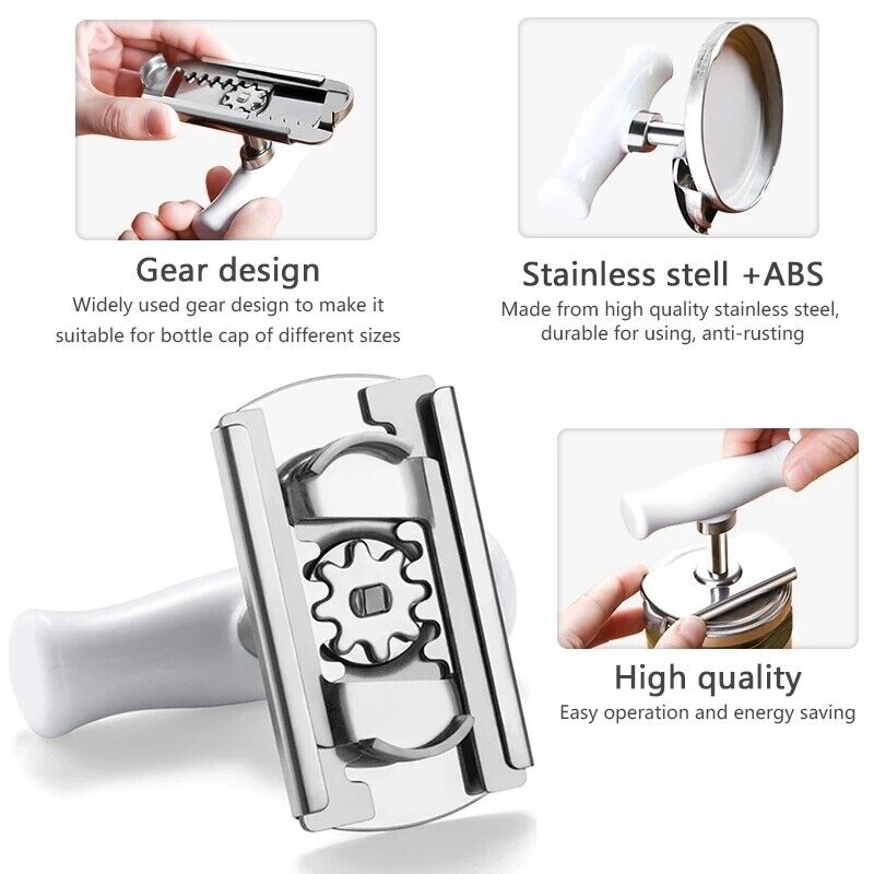 Jar Opener Adjustable Bottle Opener Stainless Steel Lids Off For Kitchen Remover