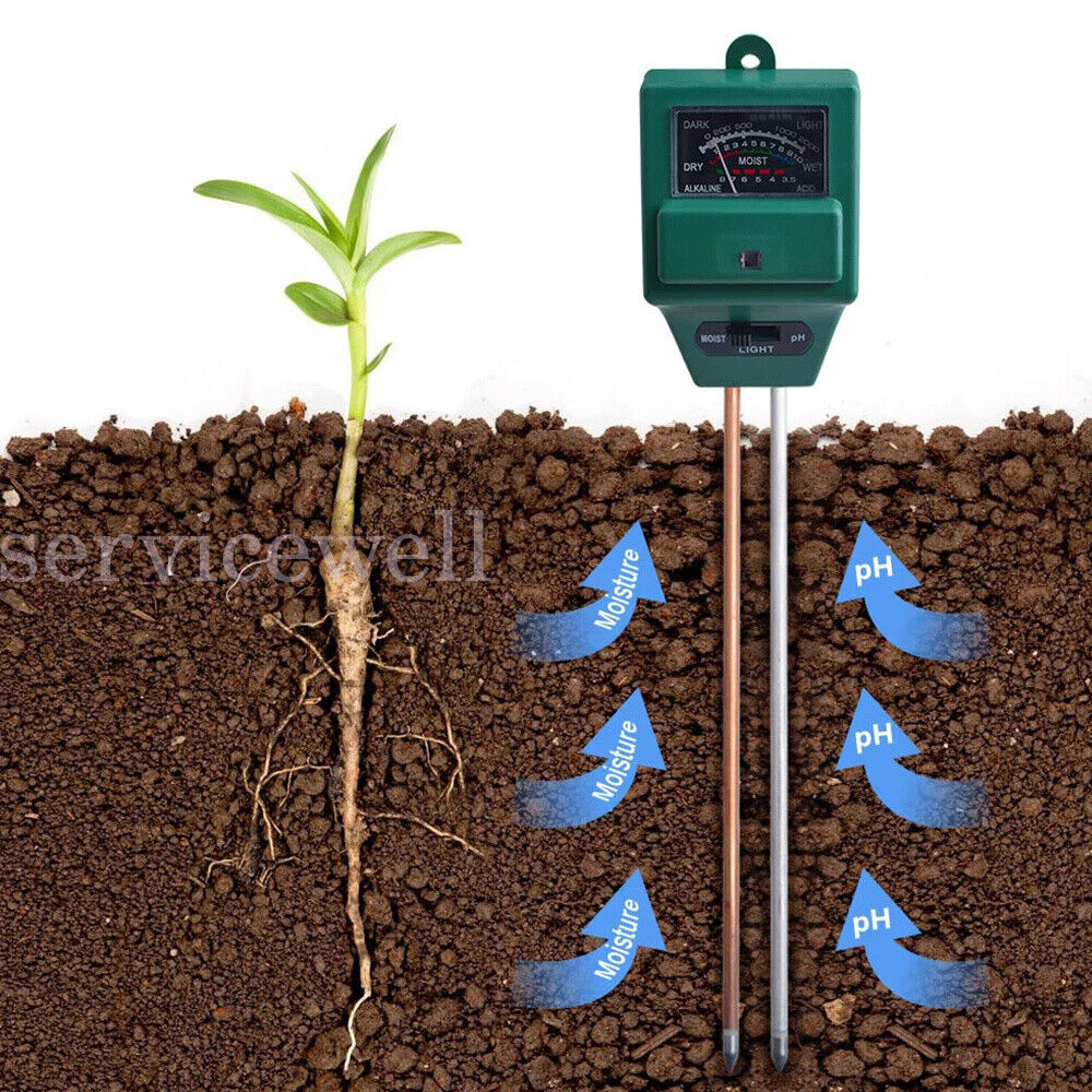 3 in 1 Soil PH Tester Water Moisture Test Meter Kit For Garden Plant Testing