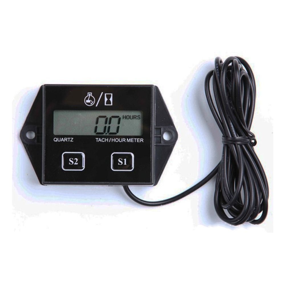 Waterproof Engine Tach Hour Meter Tachometer Gauge Engine RPM Meter Digital