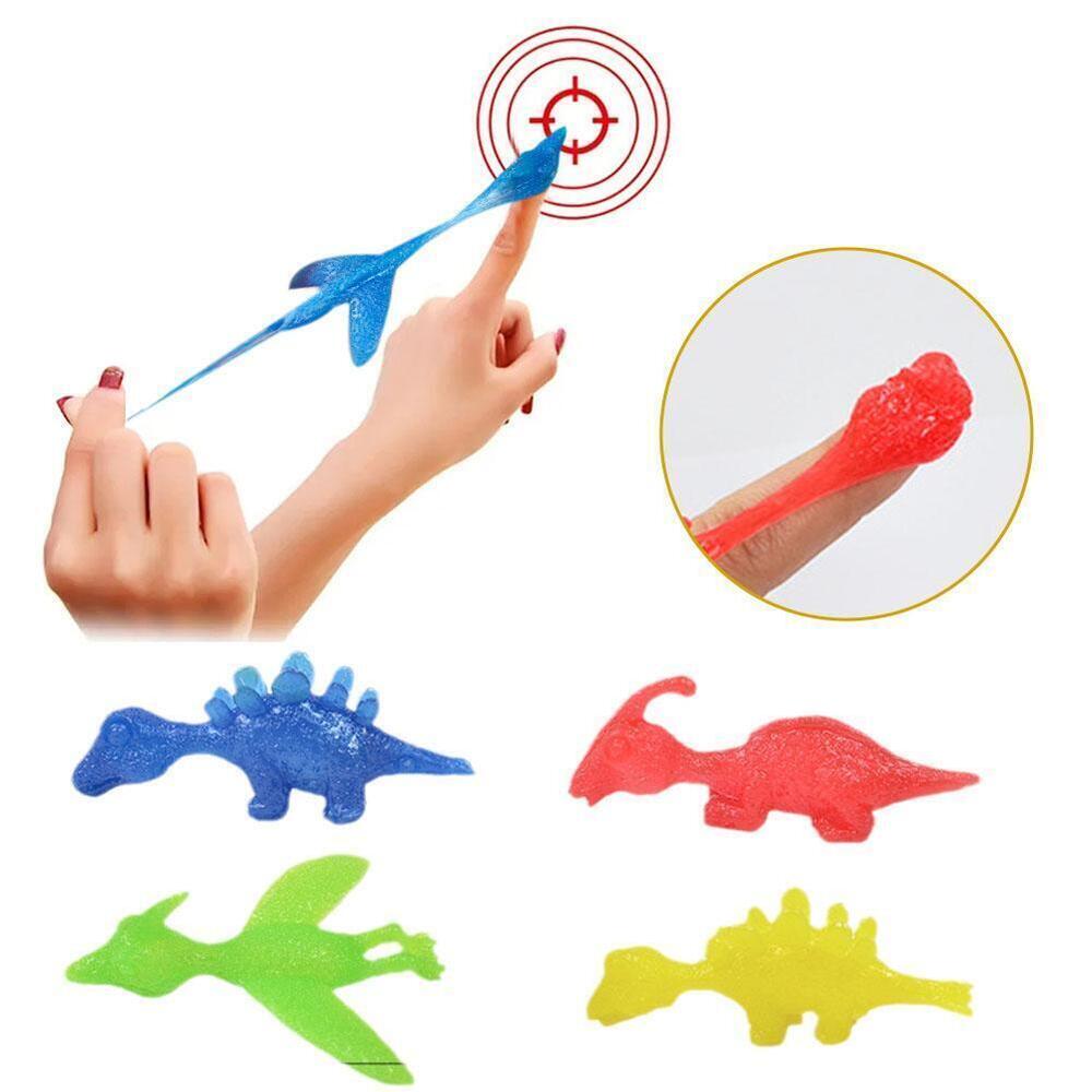 Sling shot Dinosaur Finger Toy Catapult Toy Elastic Flying Finger Dinosaur #T