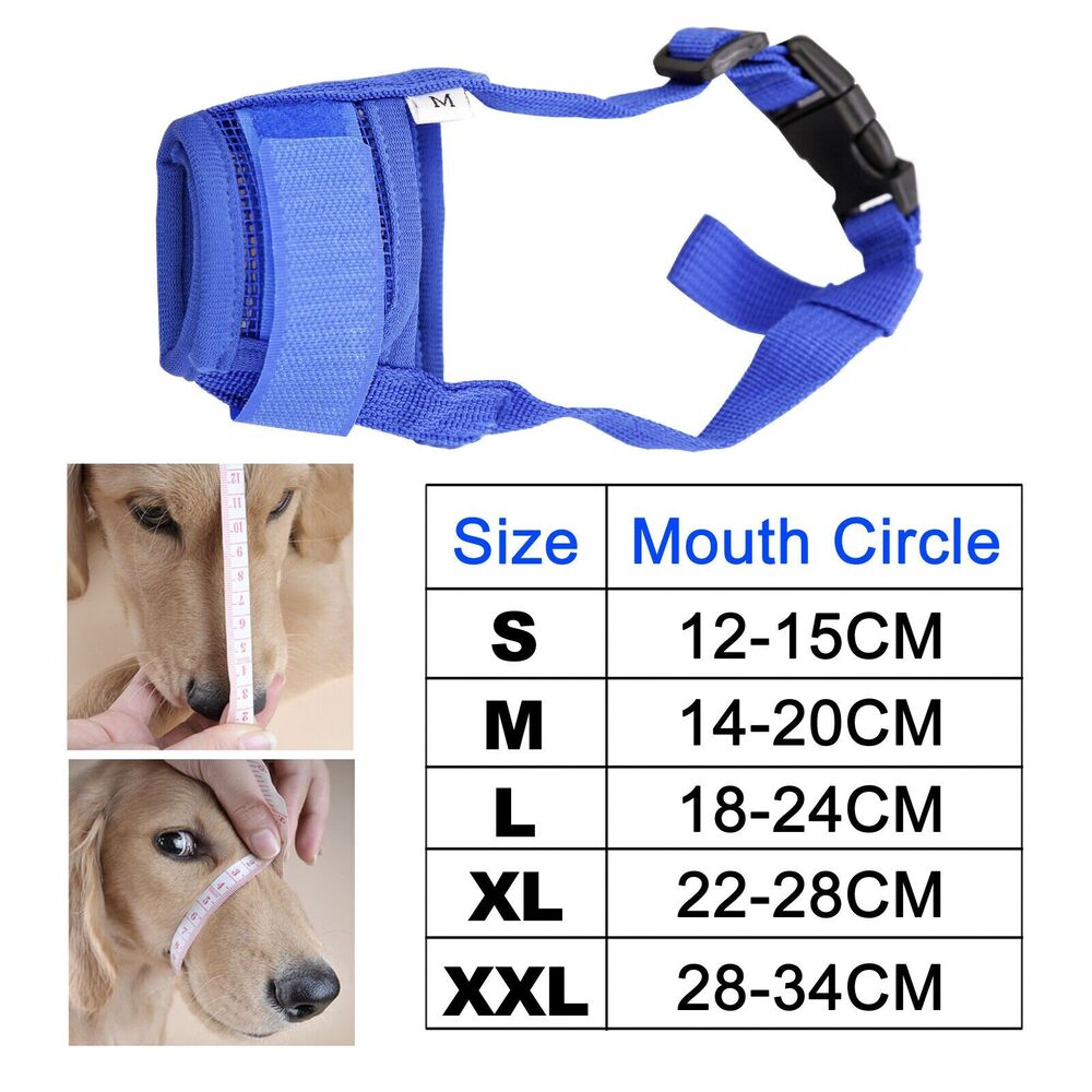 Pet Dog Adjustable Mask Bark Bite Mesh Mouth Muzzle Grooming Anti Stop Chewing