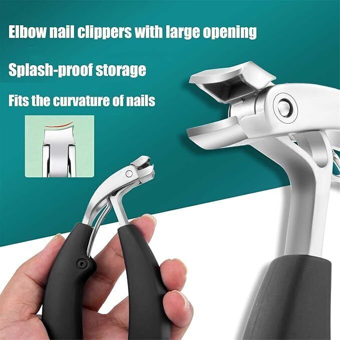 Sherum Clipmaster Pro, Ergonomic Angled Head Thick Toenail Clipper for Seniors