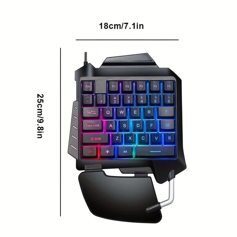 New Black 5V USB Backlit mechanical keyboard Keypad 35 Keys for Phone Games Gift