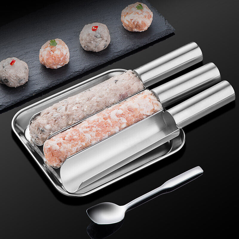 Kitchen Triple Meatball Maker, 304 Stainless Steel Meat Baller Maker Mold NEW