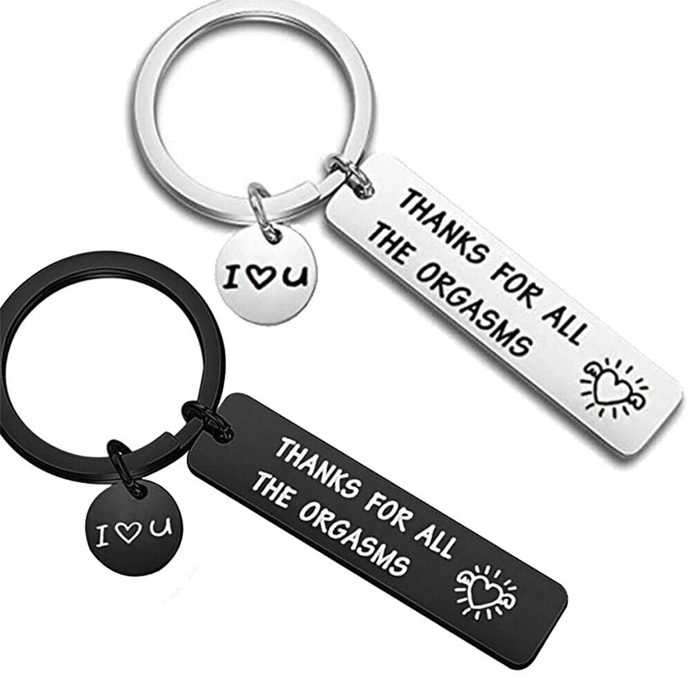 2xTHANKS FOR ALL THE ORGASMS FUNNY FRIENDS COUPLE GIFT KEY RING KEYCHAIN KEYRING