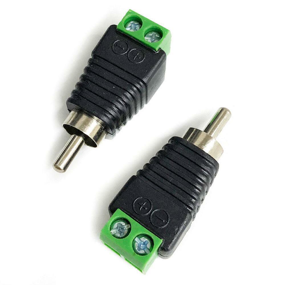 10pcs of Speaker Wire Cable to Audio RCA Male Connector Plug Jack` Adapter Q6U2