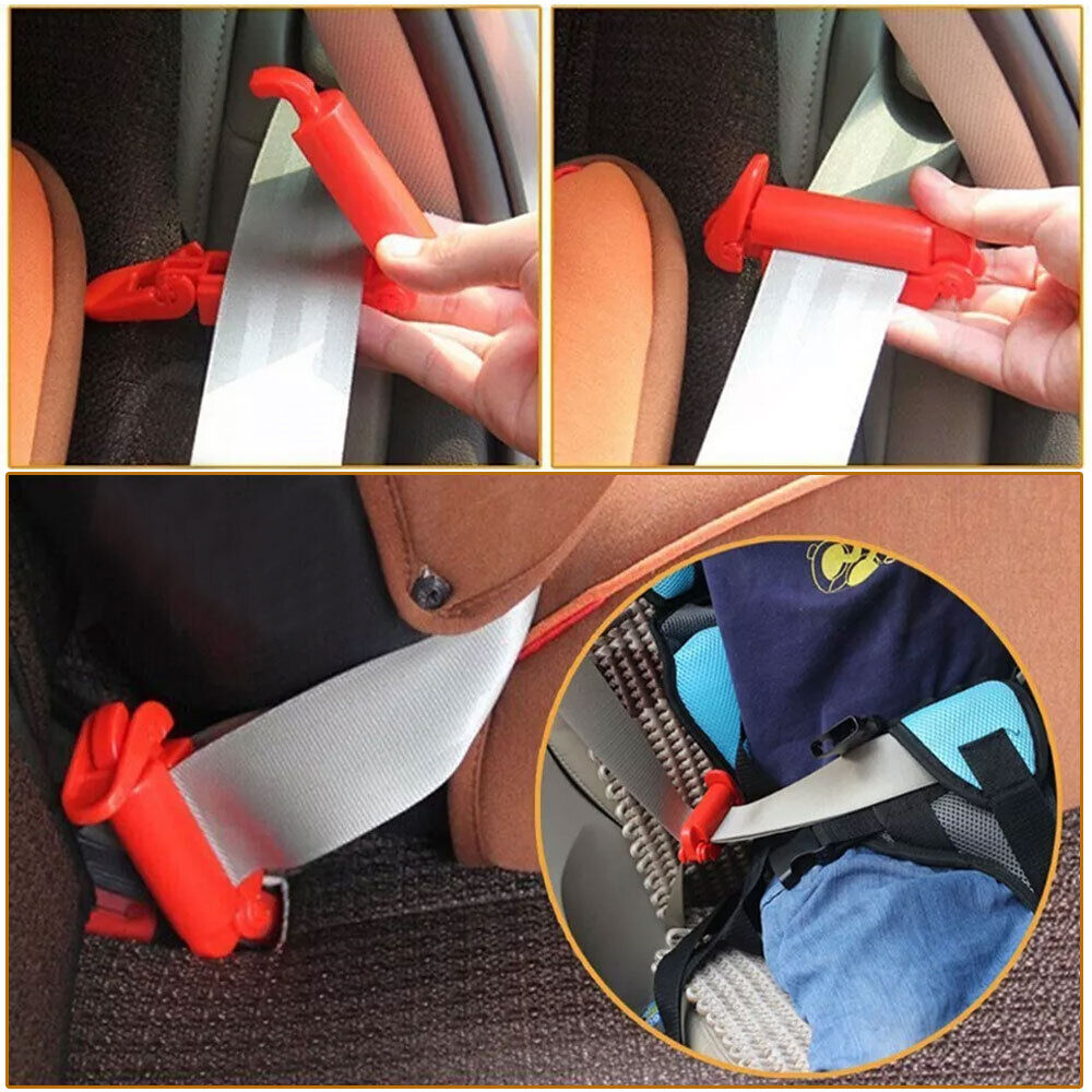 Universal Red Car Seat Belt Buckle Clip Anti-Scratch Protector Cover Accessories