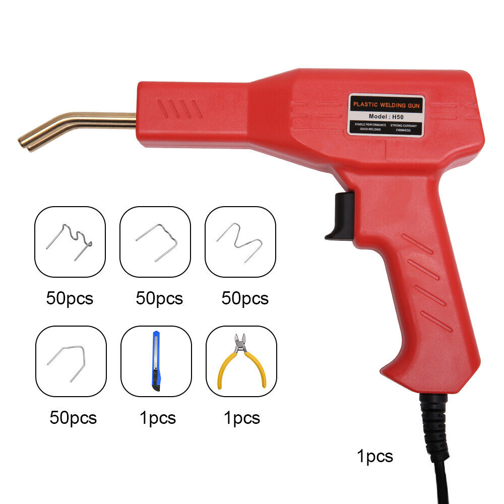 Handheld Welder Weld Plastic Repair Machine Crack Hot Stapler Garage Tools Red