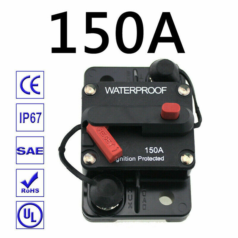 30A-300A AMP Circuit Breaker Dual Battery Manual Reset 12-48V DC Car Waterproof