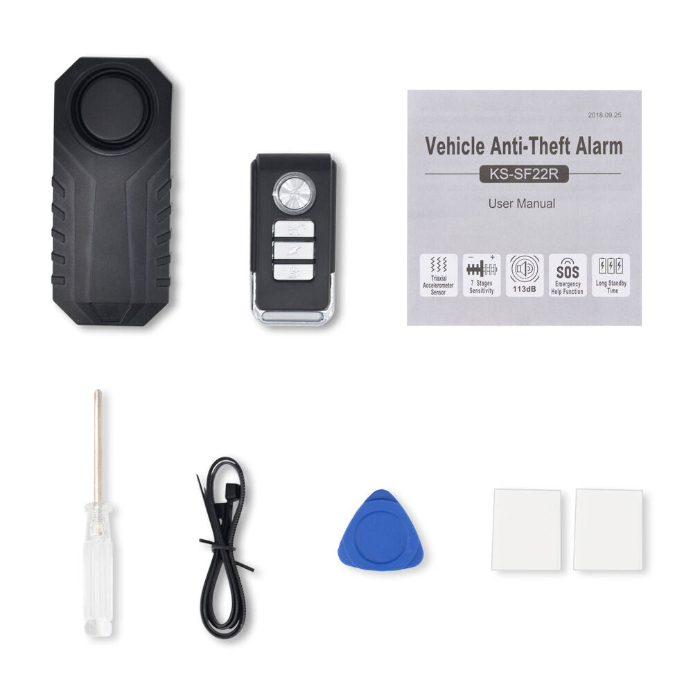 Security Wireless Remote Control Car Vehicle Burglar Vibration Alarm Anti-thief