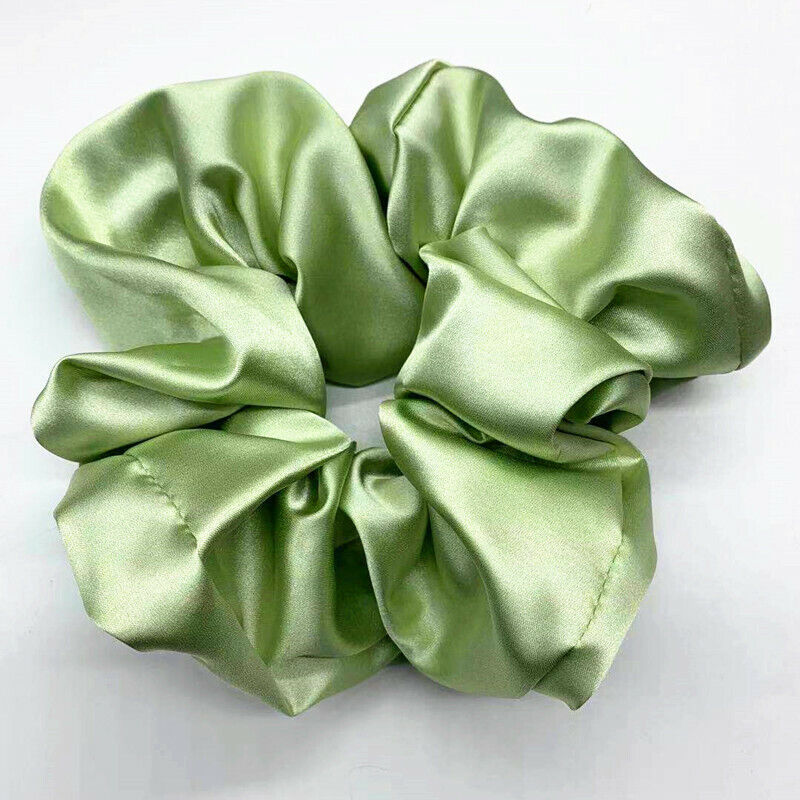 Oversized Elastic Silk Hair Band Ring Rope Tie Womens Simple Satin Scrunchies