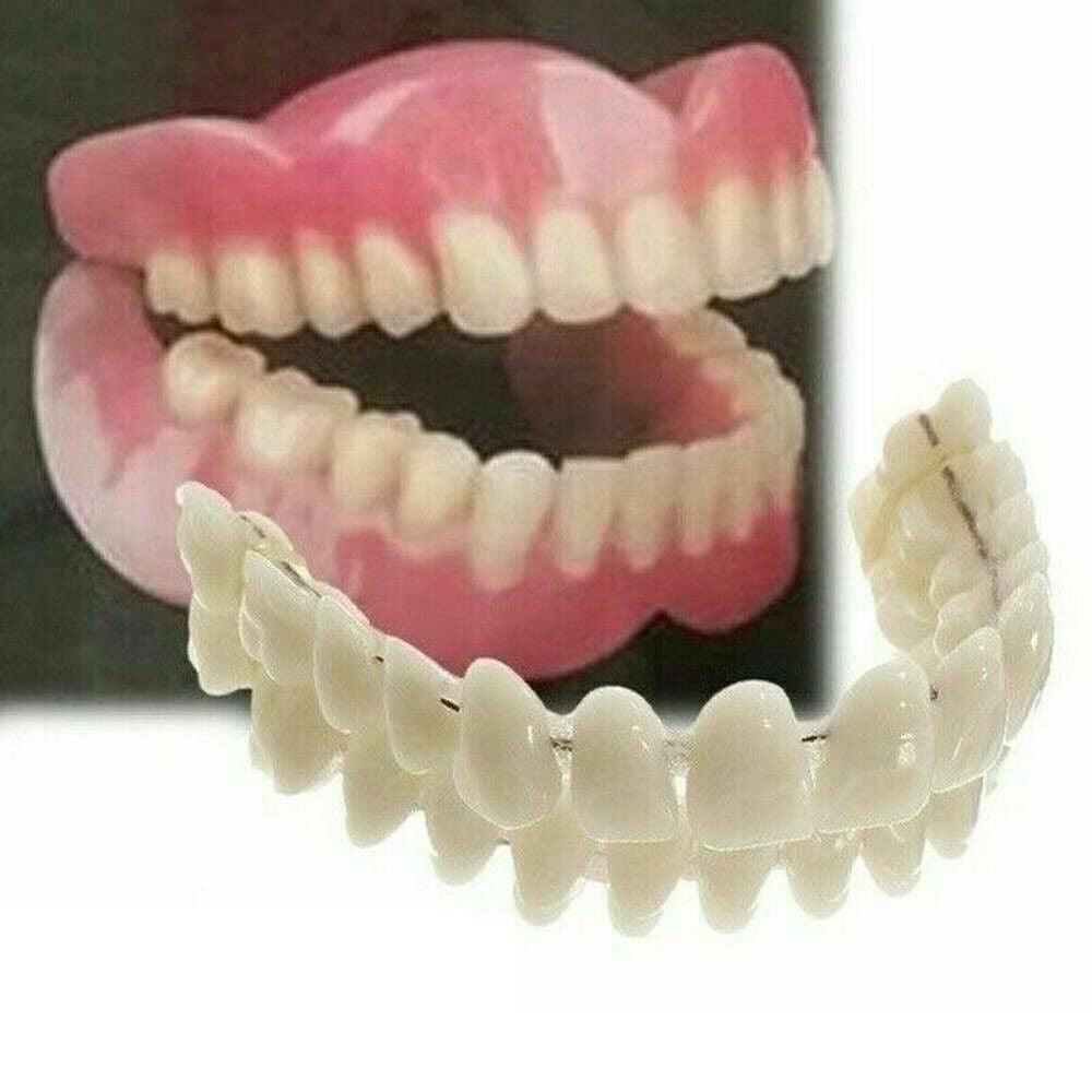 Smile Snap On False Teeth Upper + Lower Dental Veneers Dentures Tooth Cover