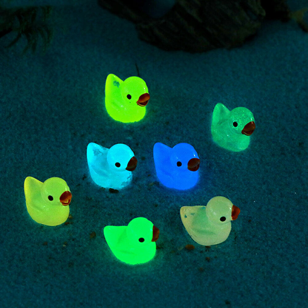 Mini Resin Ducks Luminous Tiny Ducks Miniature Duck Glow in the Dark #T