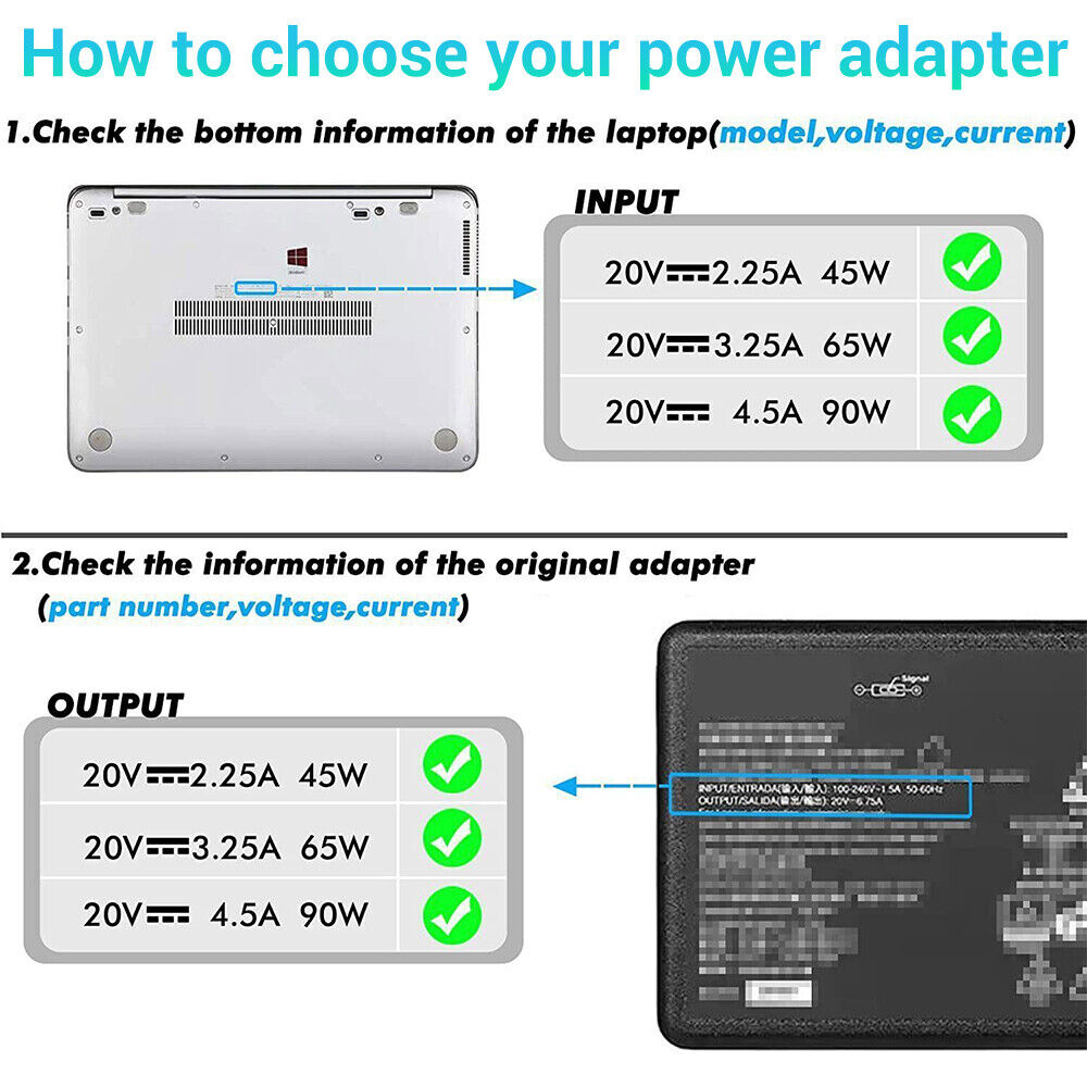 For Lenovo Thinkpad Laptop Charger 65W Power Adapter ADLX65NLC2A ADLX65NCC3A