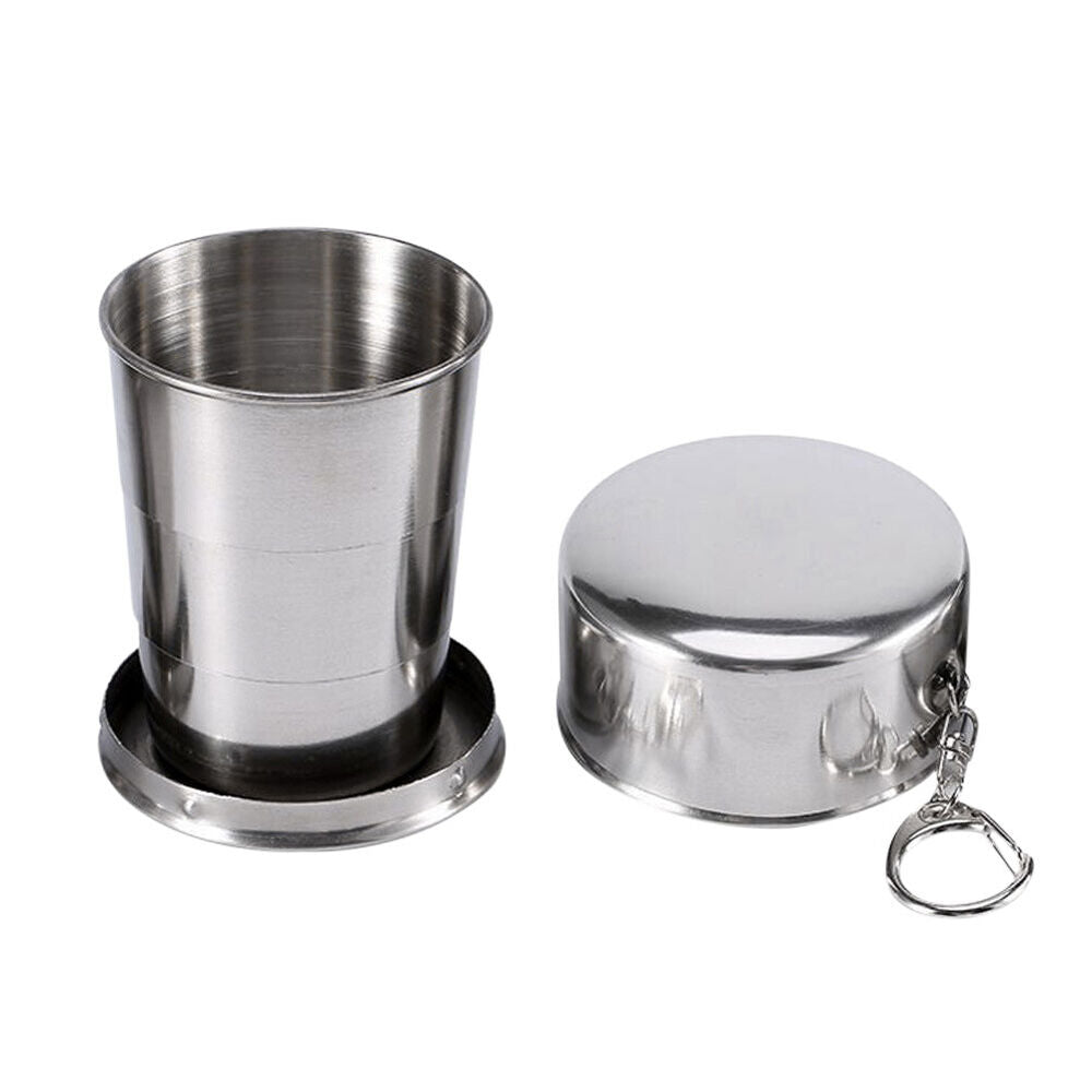 NEW Collapsible Cup Portable Camping Mug with Keychain Drinking Cup (150ml)