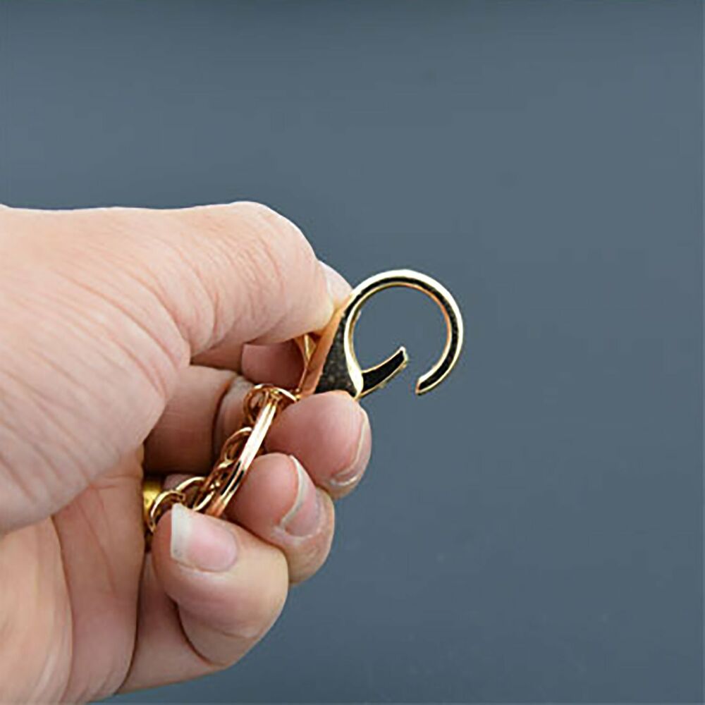 50X Key Ring Swivel Lobster Clasp Trigger Clip Keychain Split Ring DIY Champagne