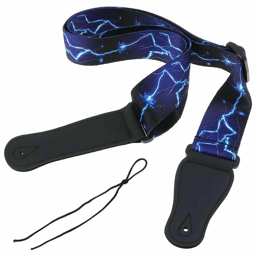 Lightning Guitar Strap Replacement Adjustable Nylon Belt Acoustic Electric Bass