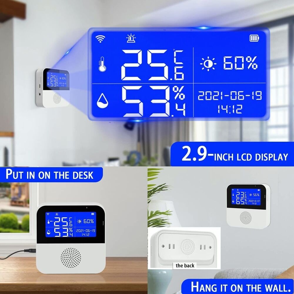 Smart WiFi Wireless Temperature Humidity Sensor Fridge Thermometer Hygrometer