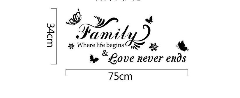 Wall Stickers Removable Family Love Never ends Living Room Decal Art Decor