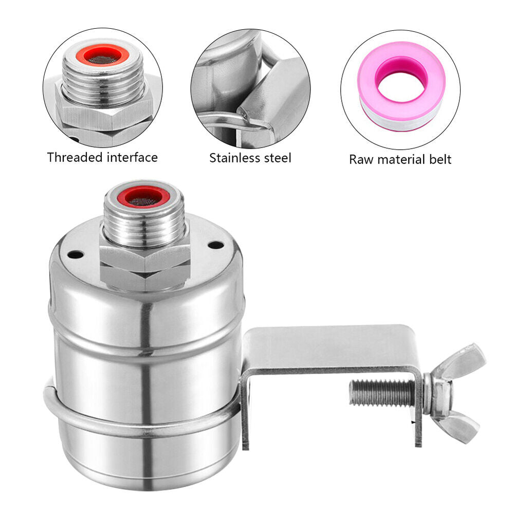 304 Stainless Steel Filling Valve Fully Automatic 1/2 Inch Mini for Water Tanks