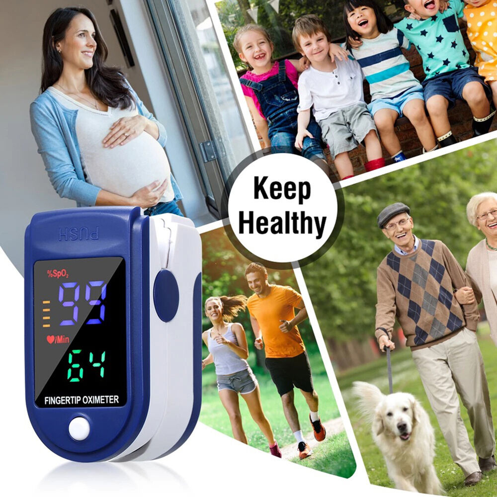 Medical Finger Pulse Oximeter Blood Oxygen Saturation Meter Heart Rate Monitor