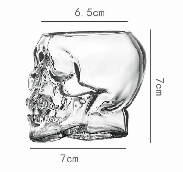 2X Crystal Vodka Whiskey Shot Skull Head Glass Cup Drinkware For Home Party