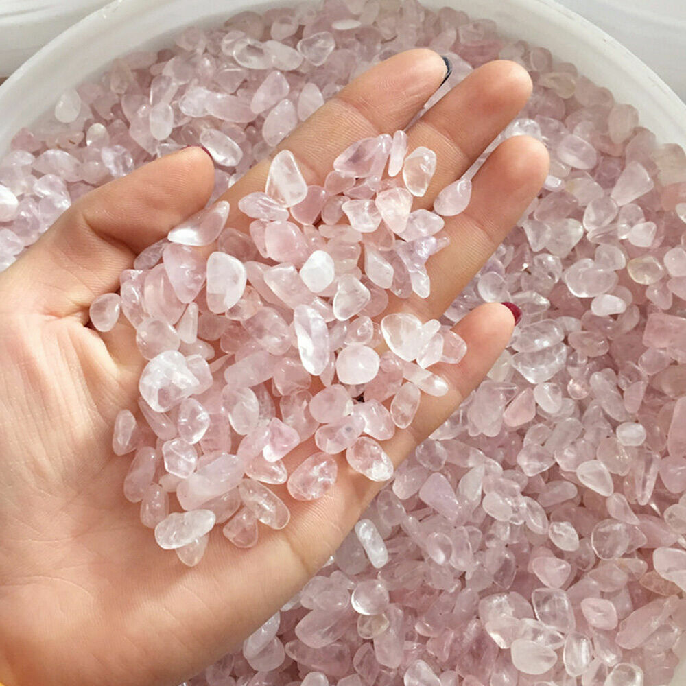 500g Rose Quartz Crystal Chips BULK  A Grade Gemstone Tumble Polished Mini