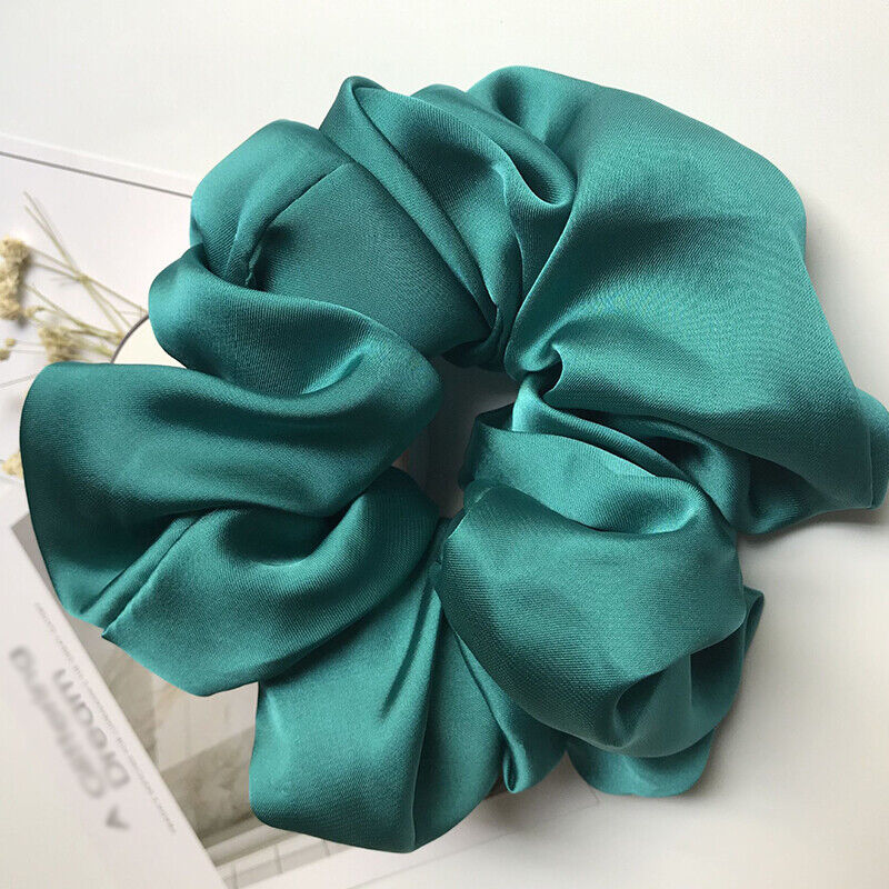 Oversized Elastic Silk Hair Band Ring Rope Tie Womens Simple Satin Scrunchies