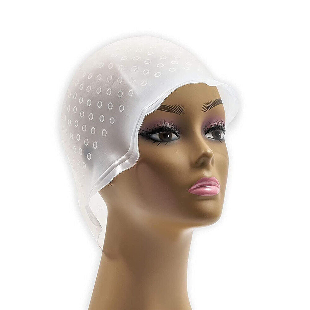 Reusable Salon Hair Cap Highlighting Tinting Hairdressing Streaking Silicone Hat