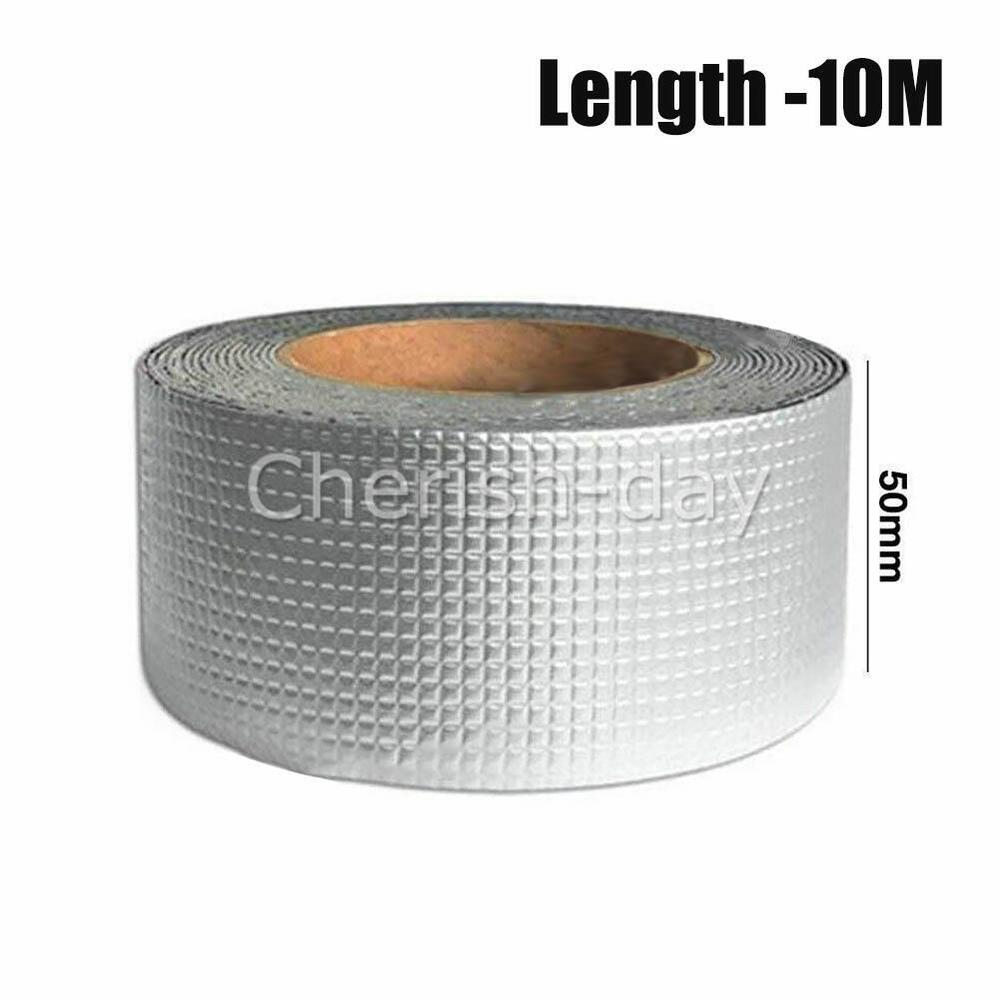 10m Aluminum Foil Tape Seal Butyl Rubber Adhesive Tape Waterproof Roof Repair