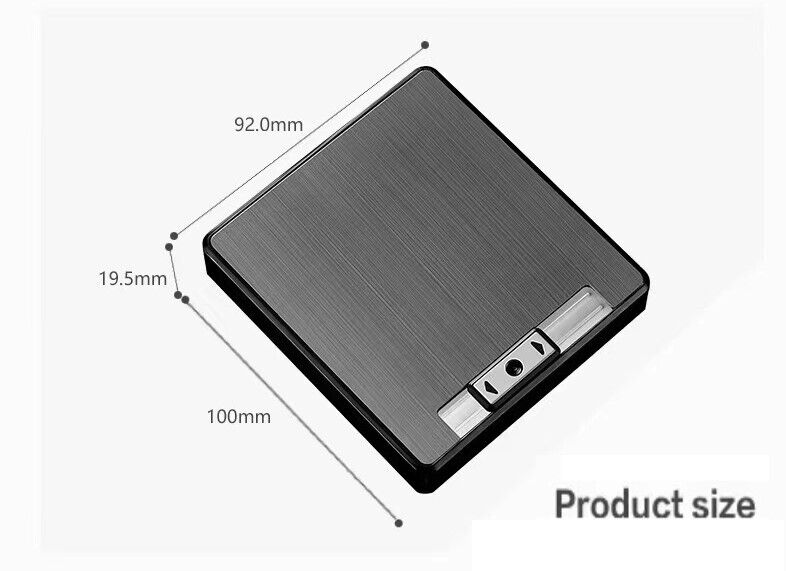 Automatic Rechargeable Electric USB Cigarette Case Lighter Gift Dampproof Box